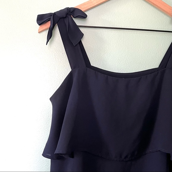 Loft Outlet Navy Tank Top with Bow Details Size S - Picture 2 of 5